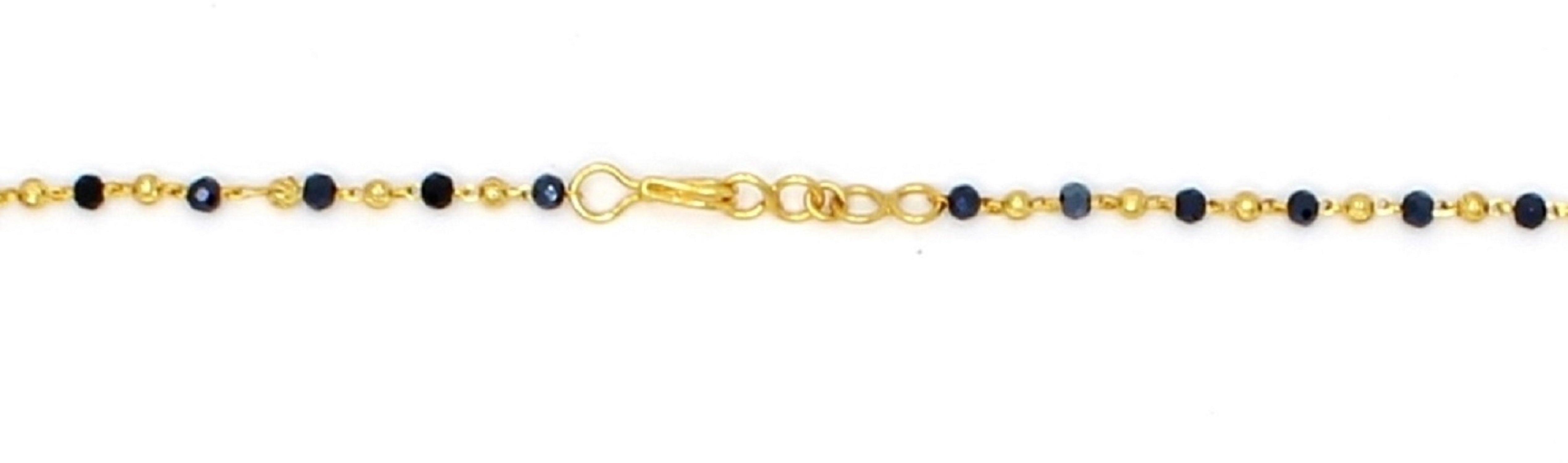 Classic Daily Wear Gold Plated Mangalsutra 💛 | Lightweight Black Bead Chain with Floral Pendant