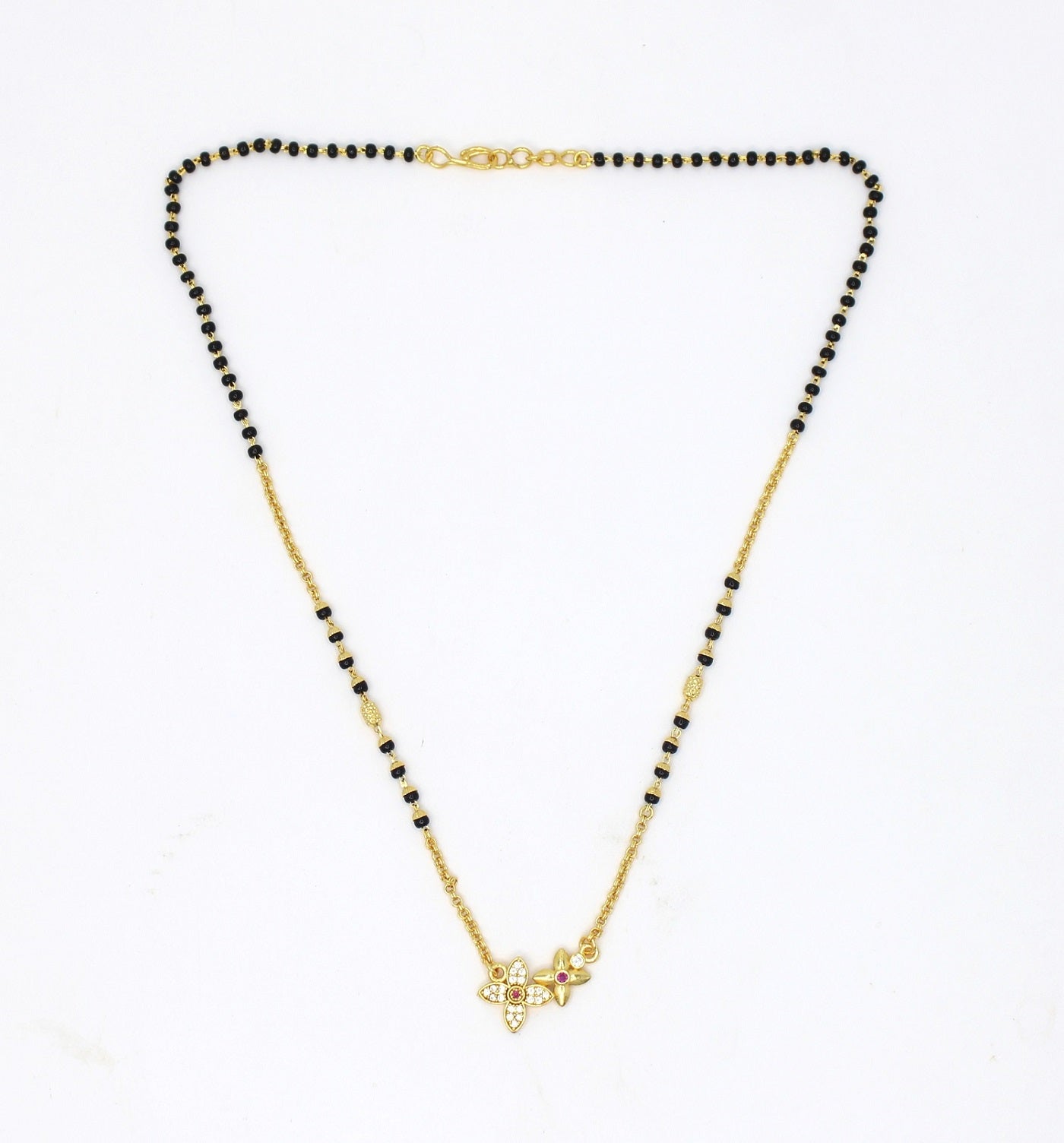 Floral Stone Design Gold Plated Mangalsutra for Women – Elegant Daily Wear 🌸✨