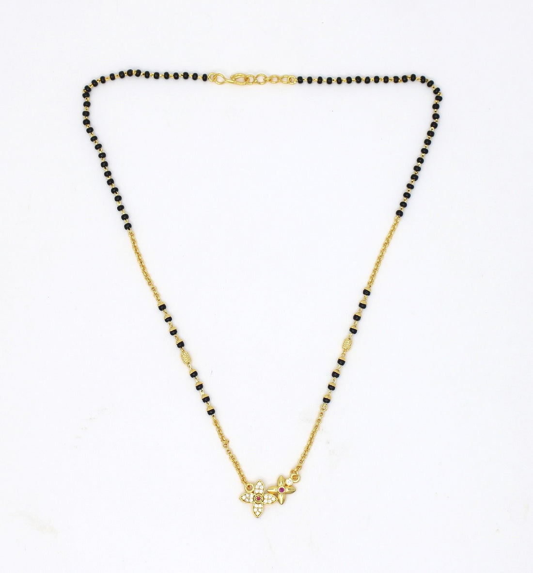 Floral Stone Design Gold Plated Mangalsutra for Women – Elegant Daily Wear 🌸✨