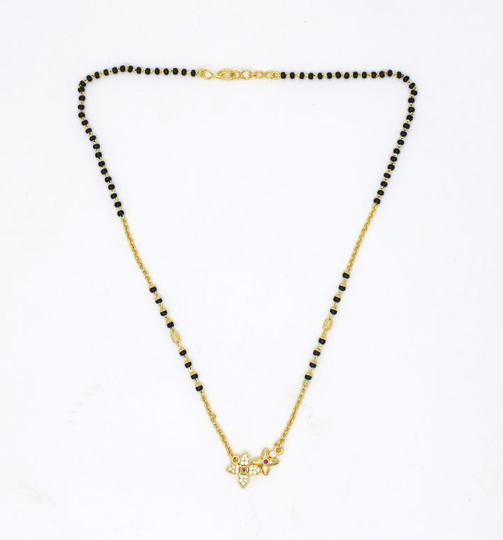 Floral Stone Design Gold Plated Mangalsutra for Women – Elegant Daily Wear 🌸✨