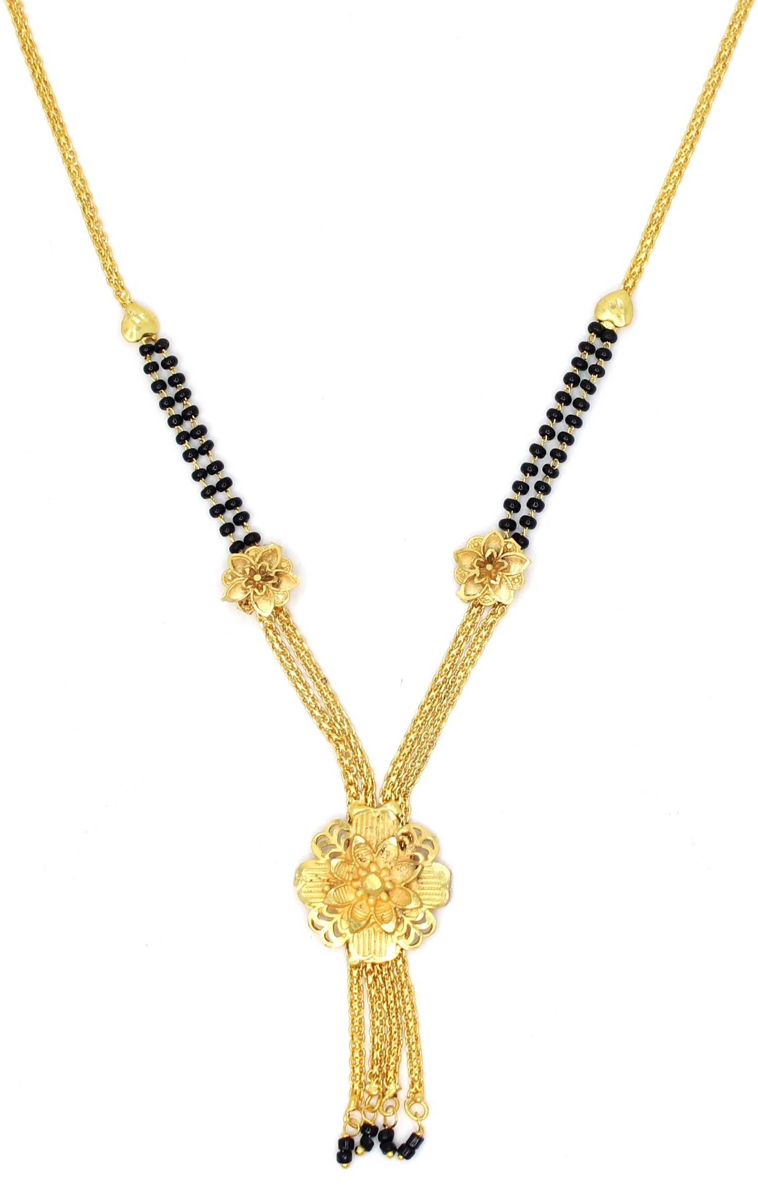 Grand Floral Design Gold Plated Long Mangalsutra for Women 🌸 | Premium Traditional Wear