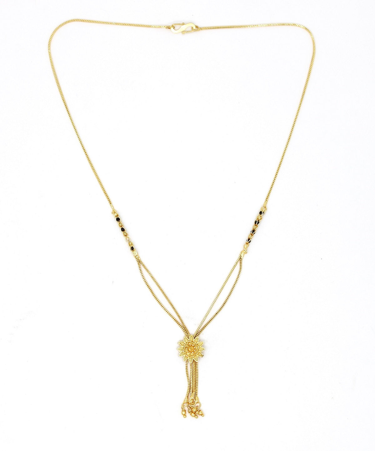 Floral Design Gold Plated Mangalsutra for Women – Double Chain Elegant Daily Wear 🌸✨