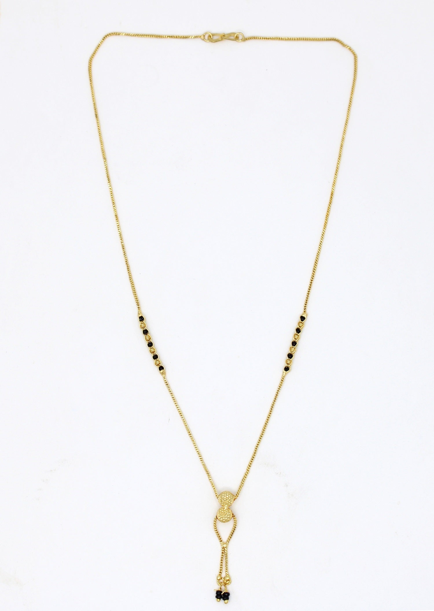 Minimal Gold Plated Double Ball Mangalsutra 💛 | Elegant Daily Wear Black Bead Chain