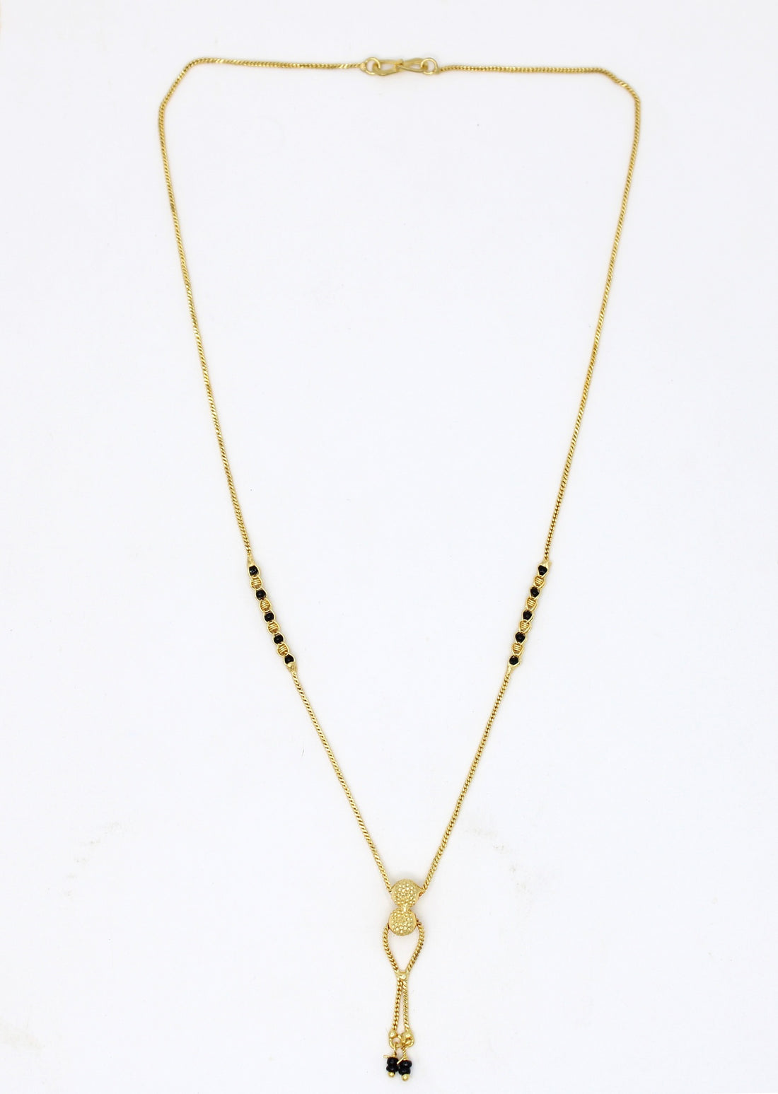 Minimal Gold Plated Double Ball Mangalsutra 💛 | Elegant Daily Wear Black Bead Chain