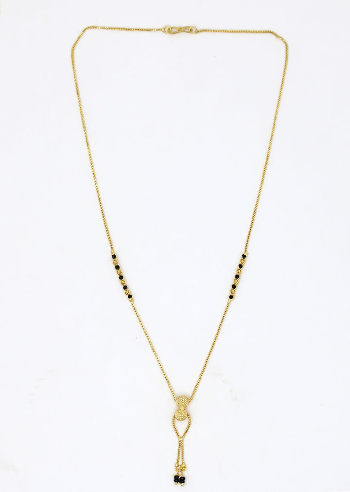 Minimal Gold Plated Double Ball Mangalsutra 💛 | Elegant Daily Wear Black Bead Chain