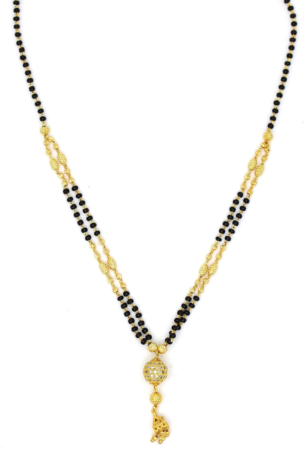Traditional Gold Plated Mangalsutra with Black Beads – Elegant Daily Wear Design ✨