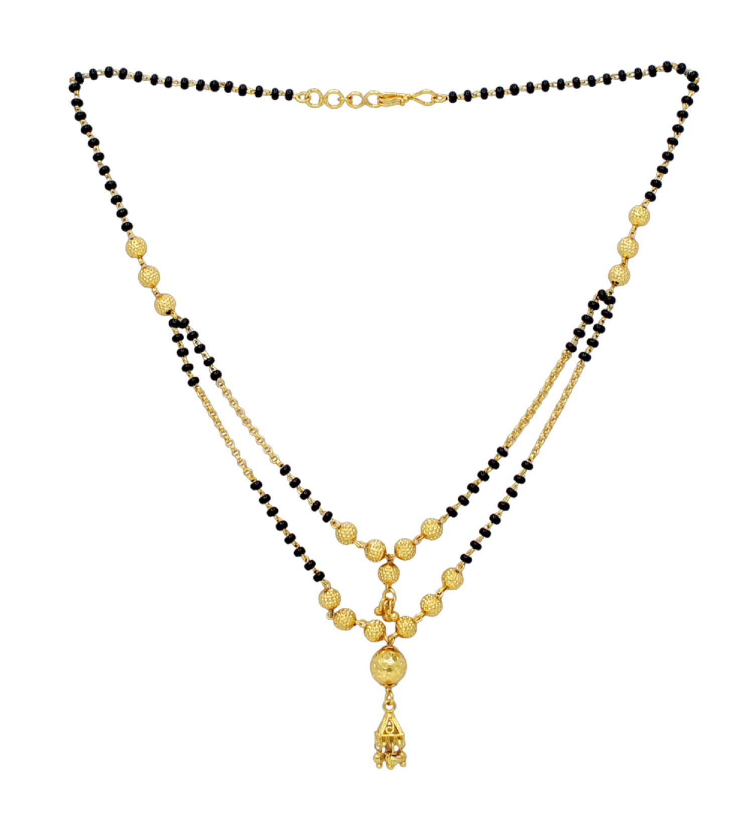 Double Layer Gold Plated Designer Mangalsutra 💛 | Traditional Yet Trendy Black Bead Chain for Daily & Festive Wear