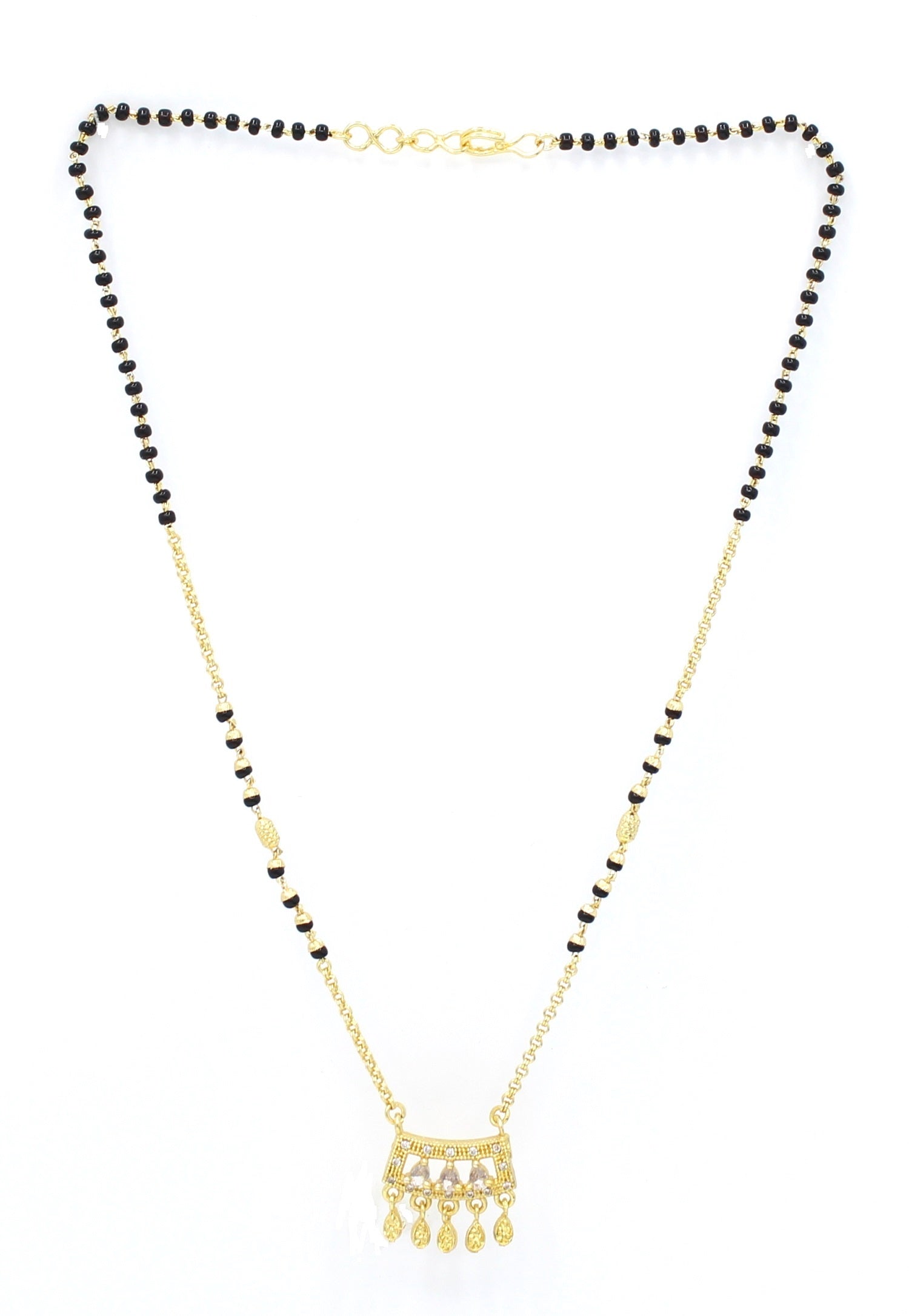 Royal CZ Bar Pendant Mangalsutra ✨ | Gold Plated Modern Design for Women