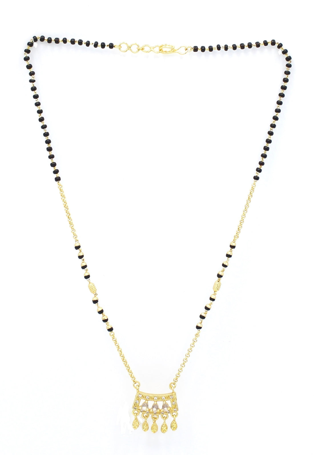 Royal CZ Bar Pendant Mangalsutra ✨ | Gold Plated Modern Design for Women