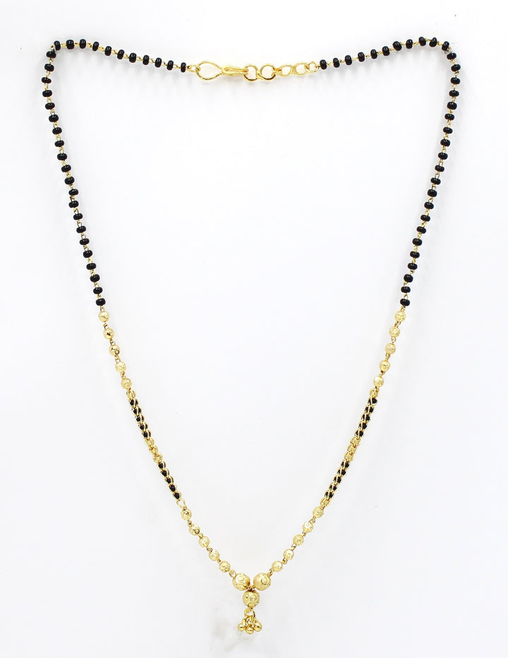 Traditional Gold Plated Mangalsutra with Black Beads – Elegant Daily Wear Design ✨
