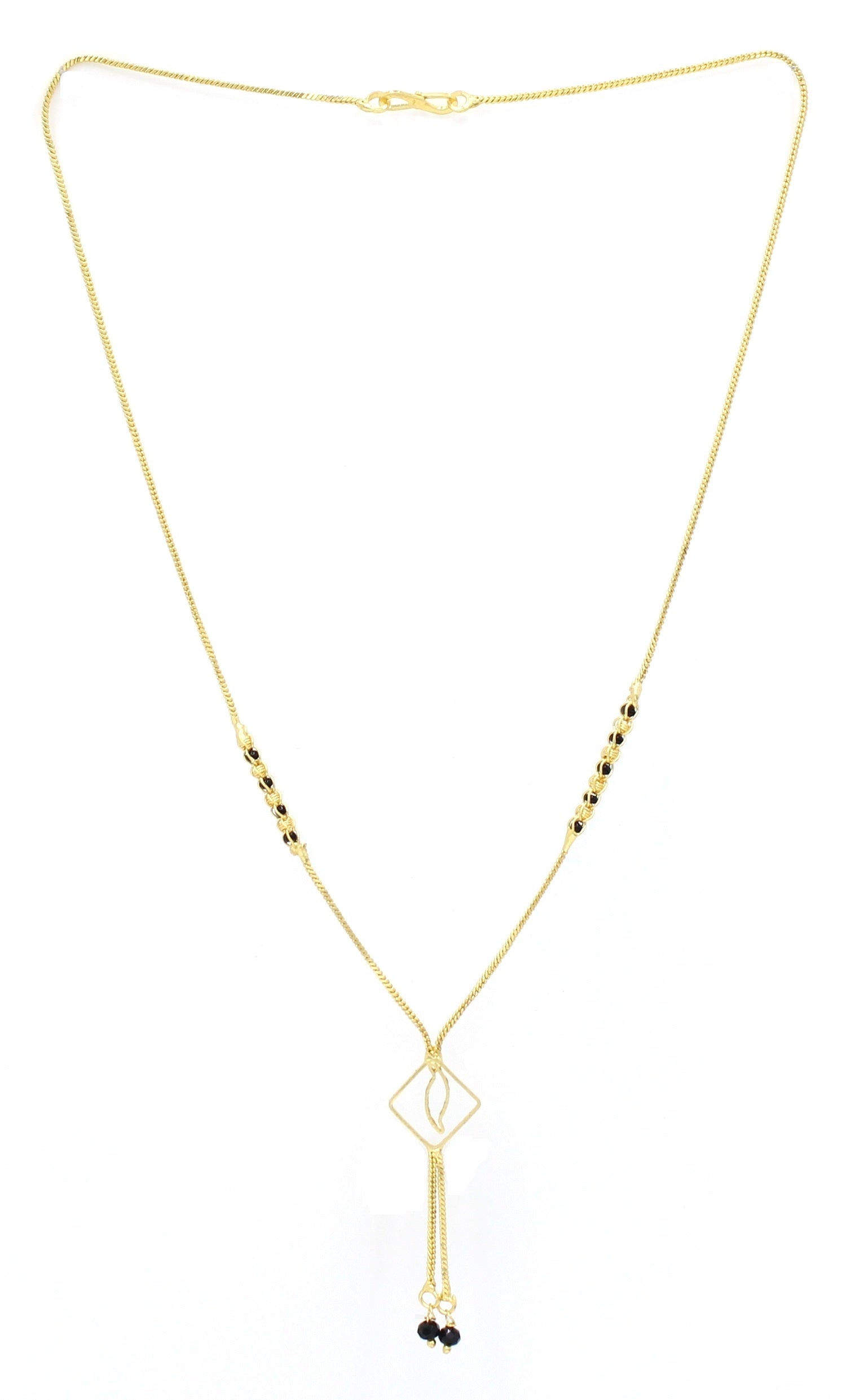 Geometric Diamond Pendant Gold-Plated Mangalsutra – Modern Minimal Daily Wear Design