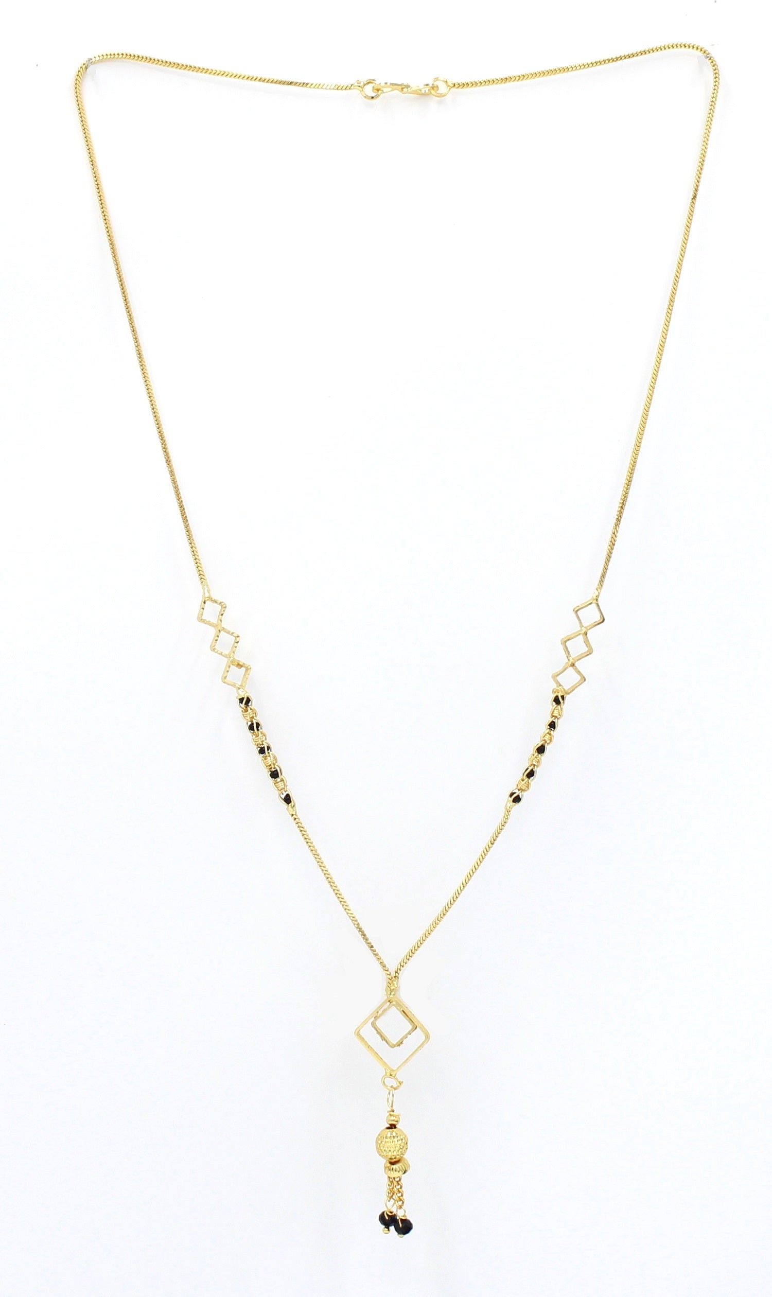 Diamond Shape Designer Gold-Plated Mangalsutra – Elegant Modern Daily Wear
