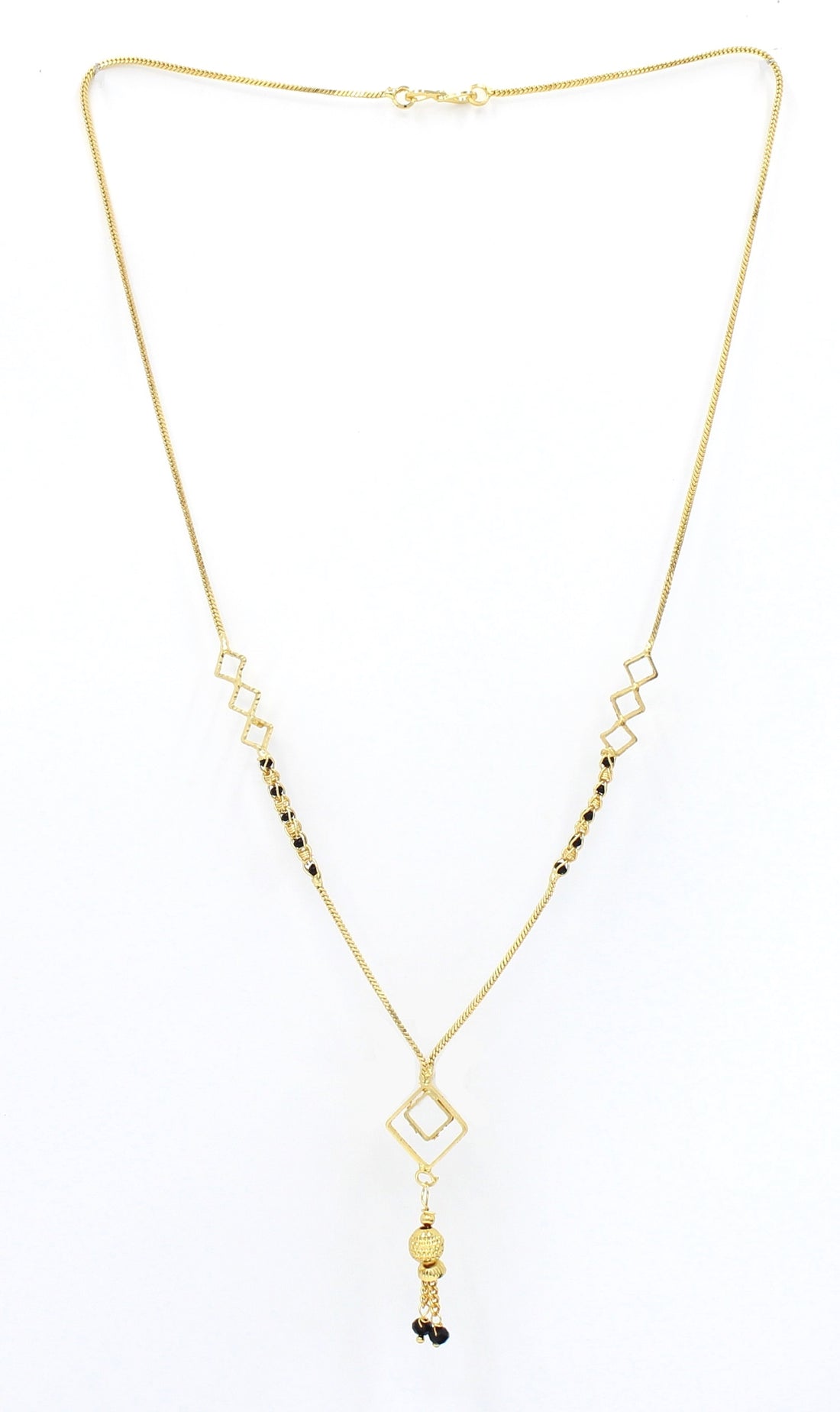 Diamond Shape Designer Gold-Plated Mangalsutra – Elegant Modern Daily Wear