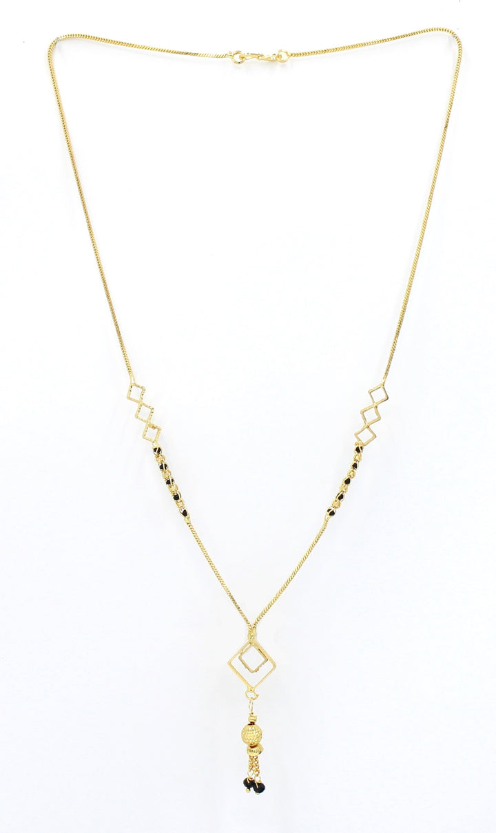 Diamond Shape Designer Gold-Plated Mangalsutra – Elegant Modern Daily Wear
