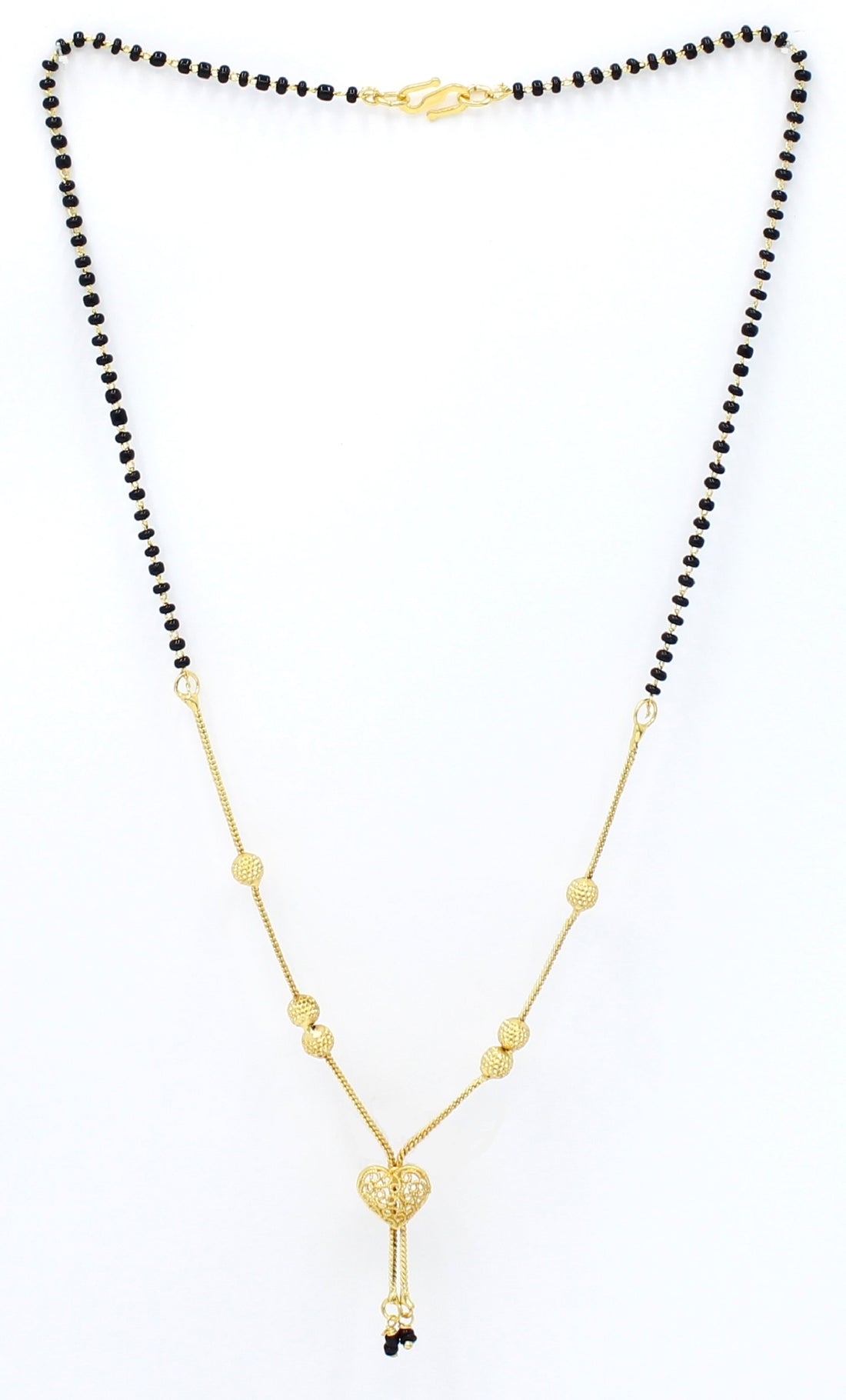 Heart Charm Gold Plated Mangalsutra – Modern Symbol of Eternal Love 💛