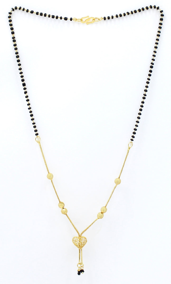 Heart Charm Gold Plated Mangalsutra – Modern Symbol of Eternal Love 💛