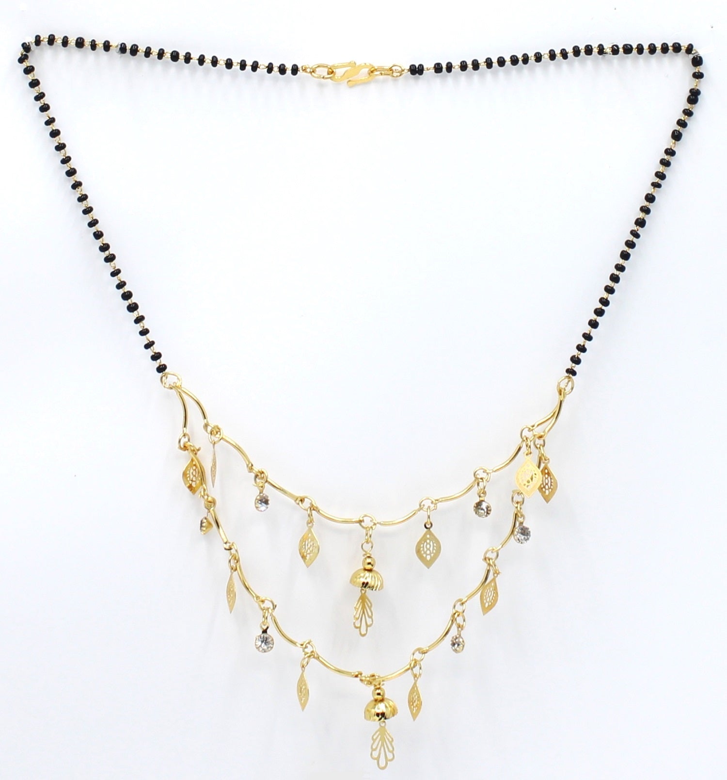 Gold-Plated Designer Mangalsutra with Multi-Charm Dangling Pendant – Festive & Daily Wear