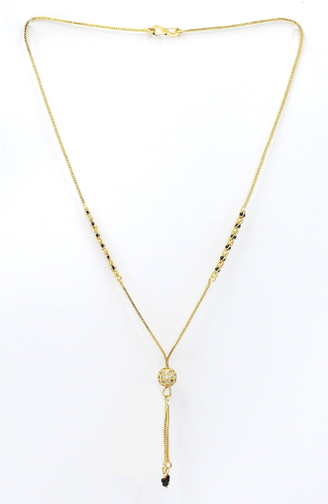Classic Daily Wear Gold-Plated Mangalsutra with Bead Drop Pendant – Simple & Elegant Design