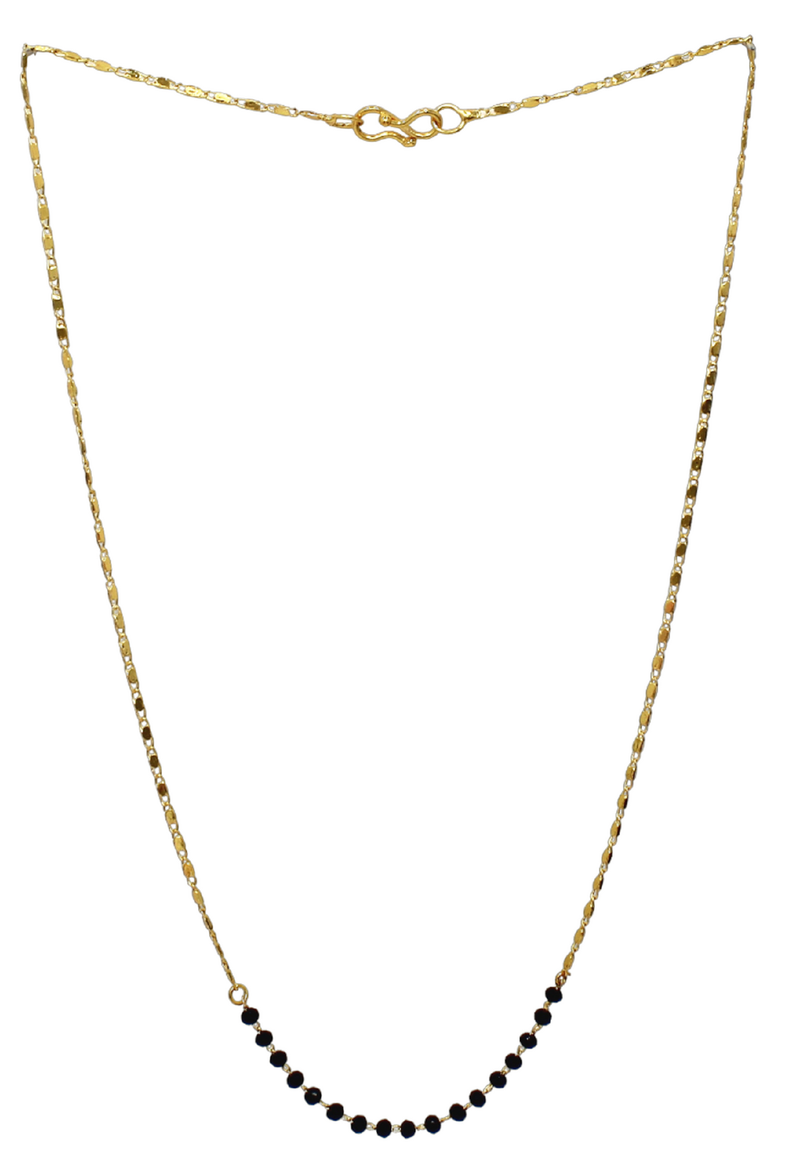 Minimal Daily Wear Gold-Plated Mangalsutra – Simple Black Bead Chain for Modern Elegance