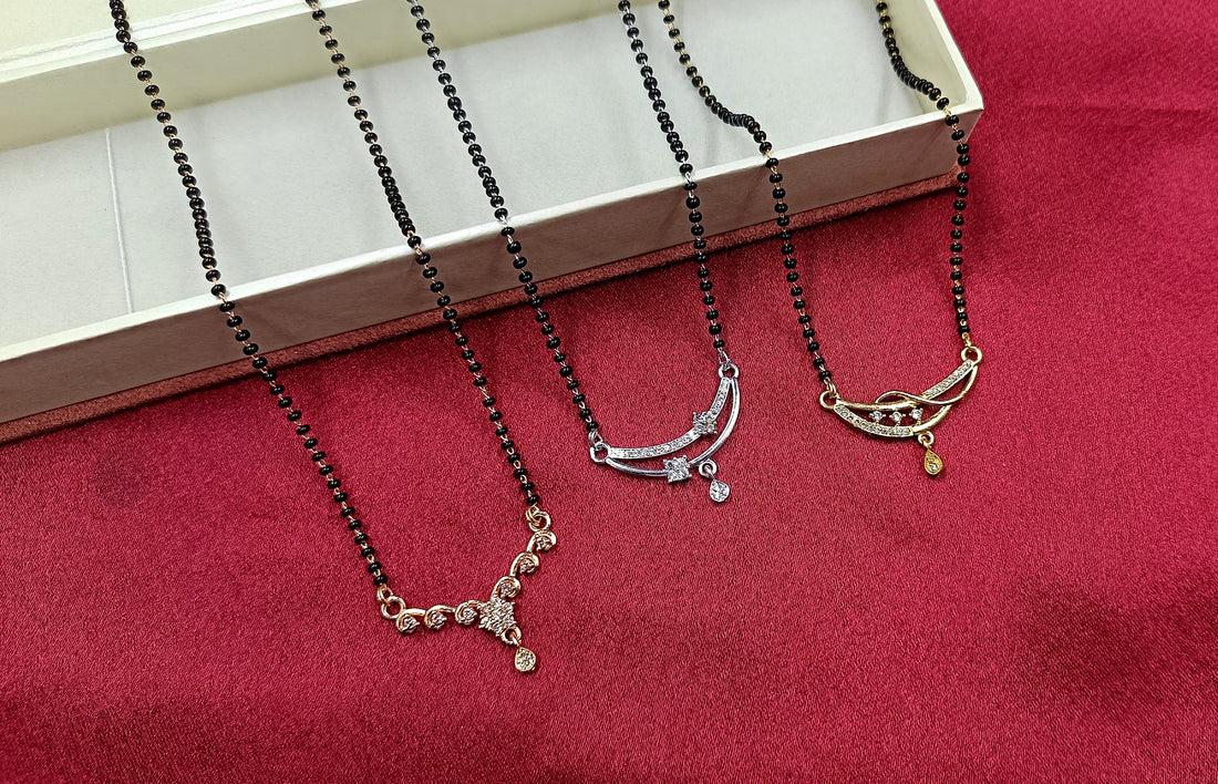 Combo of 3 Diamond Mangalsutras for Women – ₹499 Only | Stylish Look & Daily Use