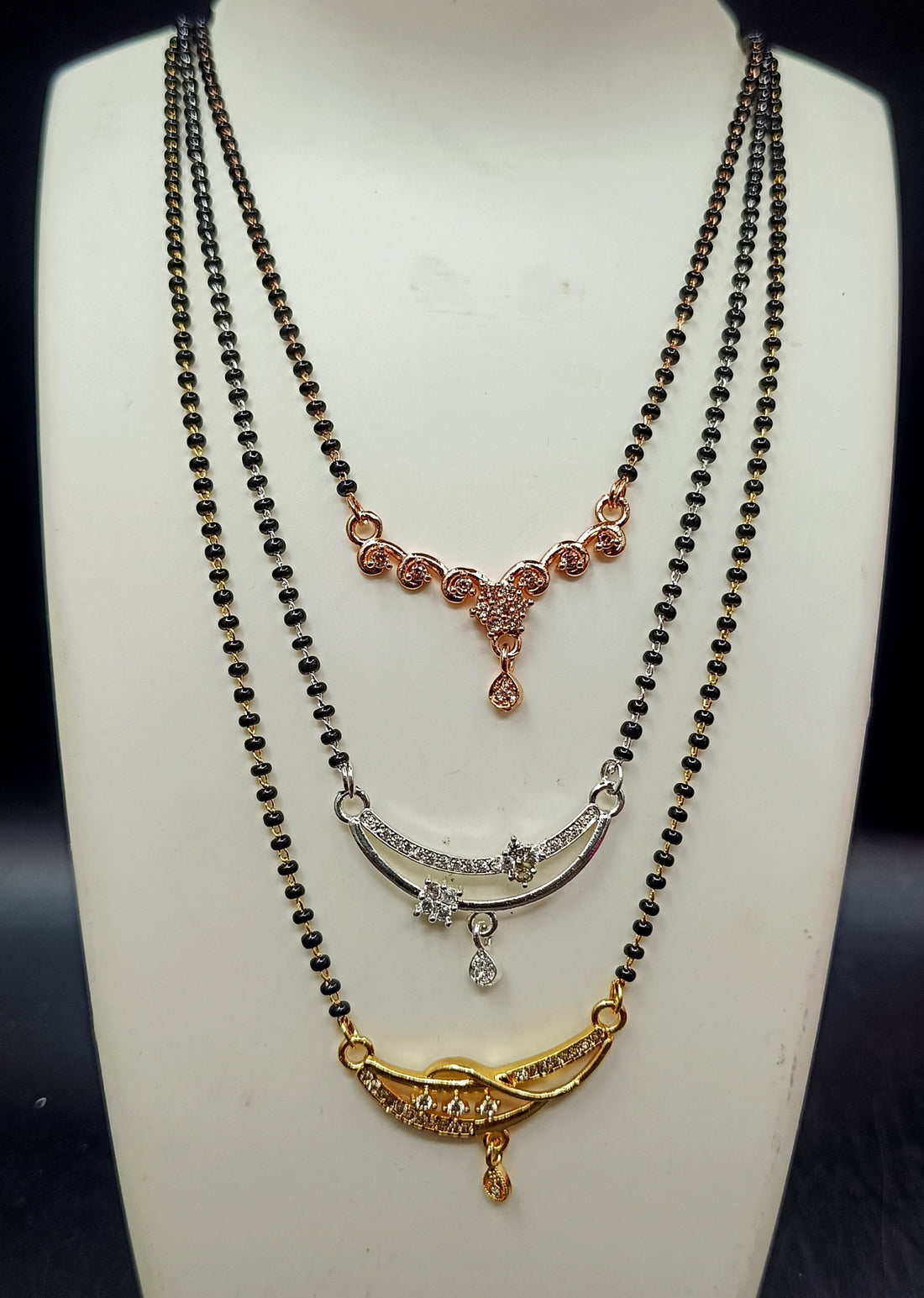 Combo of 3 Diamond Mangalsutras for Women – ₹499 Only | Stylish Look & Daily Use