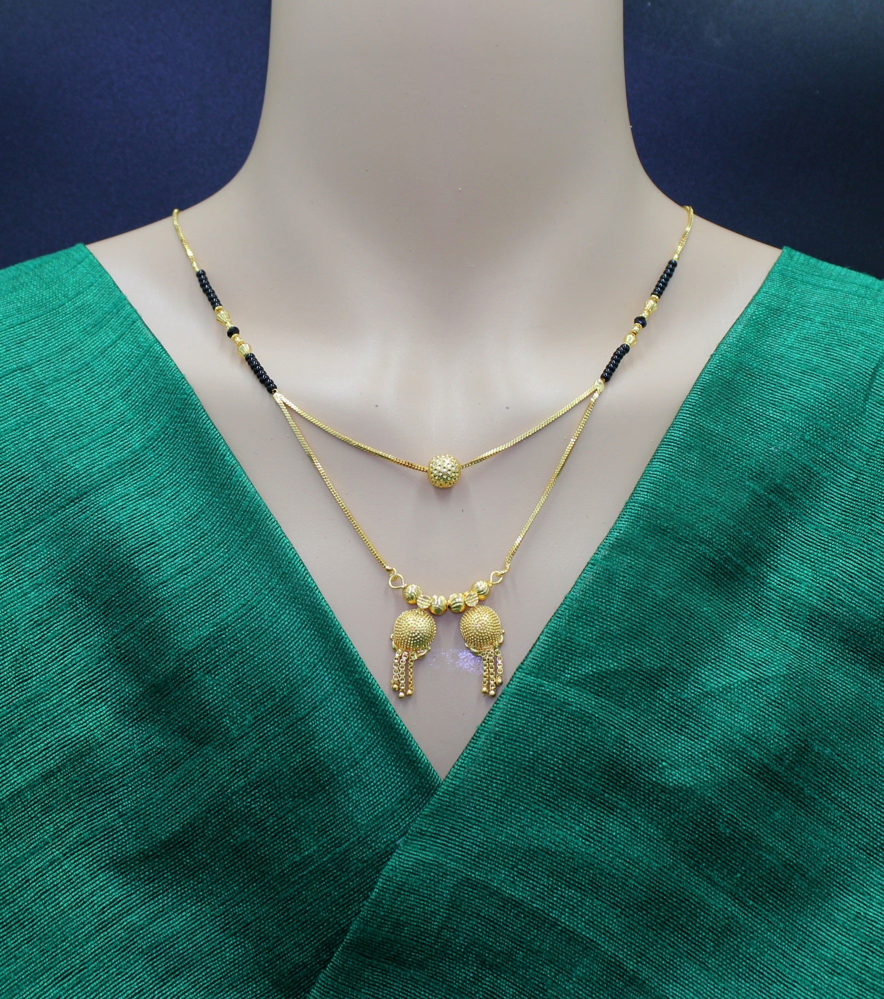 Elegant Double Layer Gold-Plated Mangalsutra – Royal Design for Modern Traditions 💛
