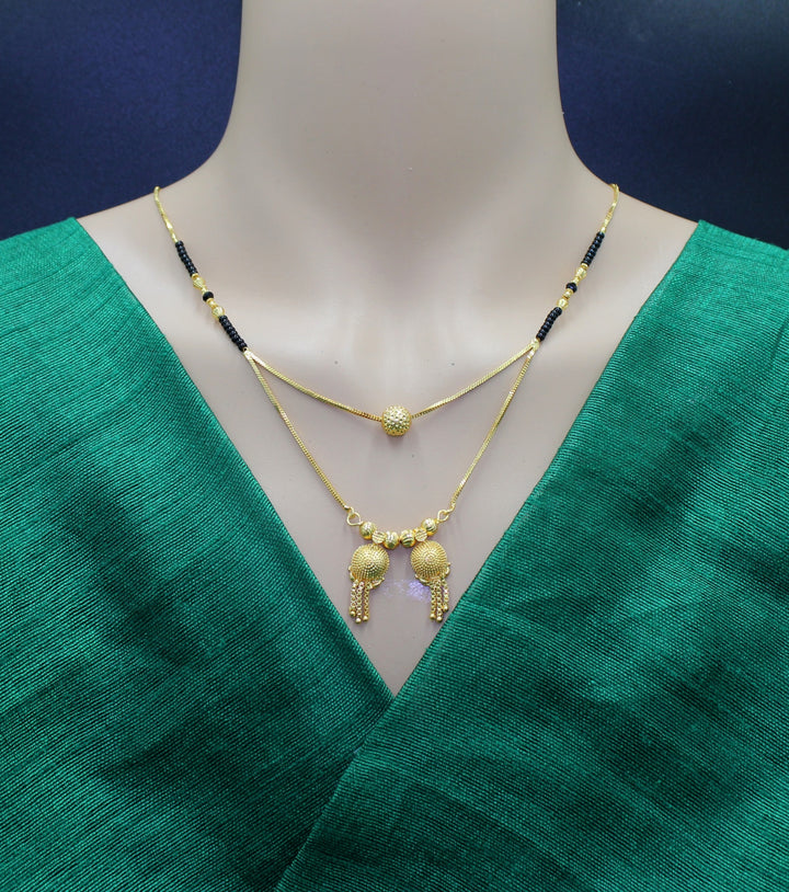 Elegant Double Layer Gold-Plated Mangalsutra – Royal Design for Modern Traditions 💛