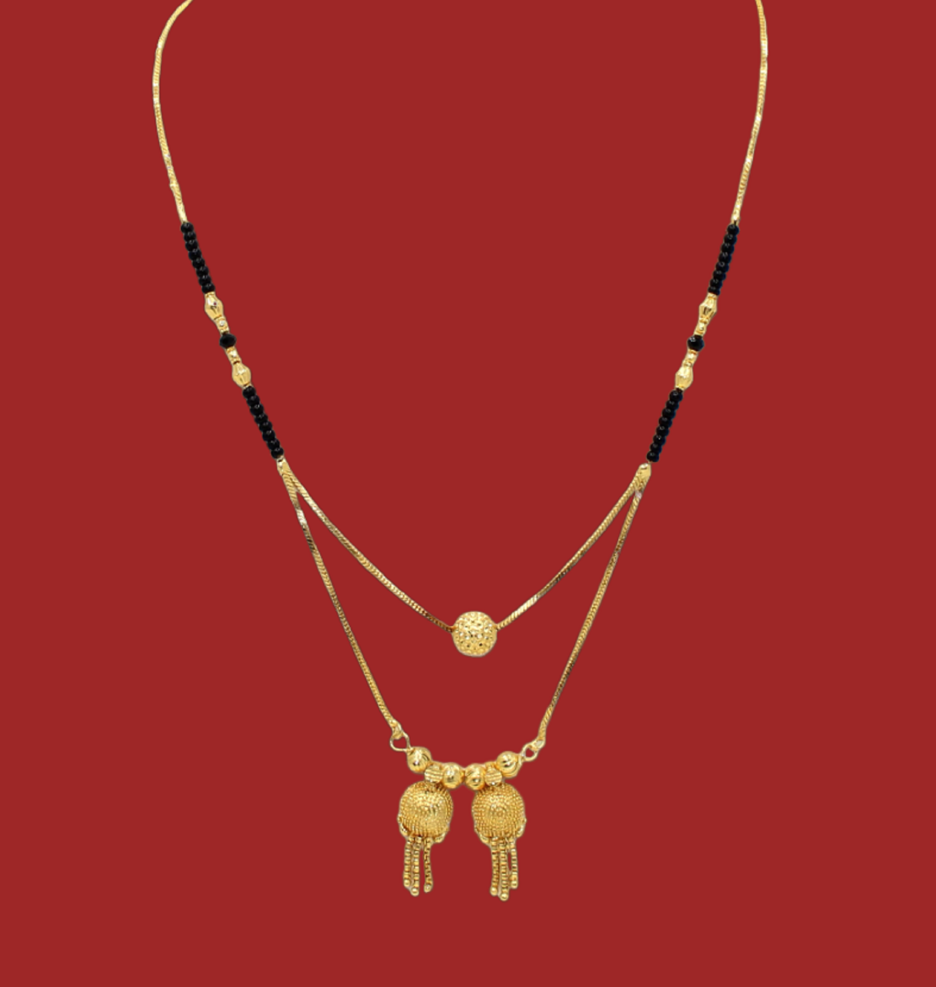 Elegant Double Layer Gold-Plated Mangalsutra – Royal Design for Modern Traditions 💛