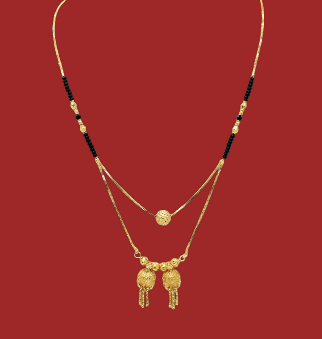 Elegant Double Layer Gold-Plated Mangalsutra – Royal Design for Modern Traditions 💛