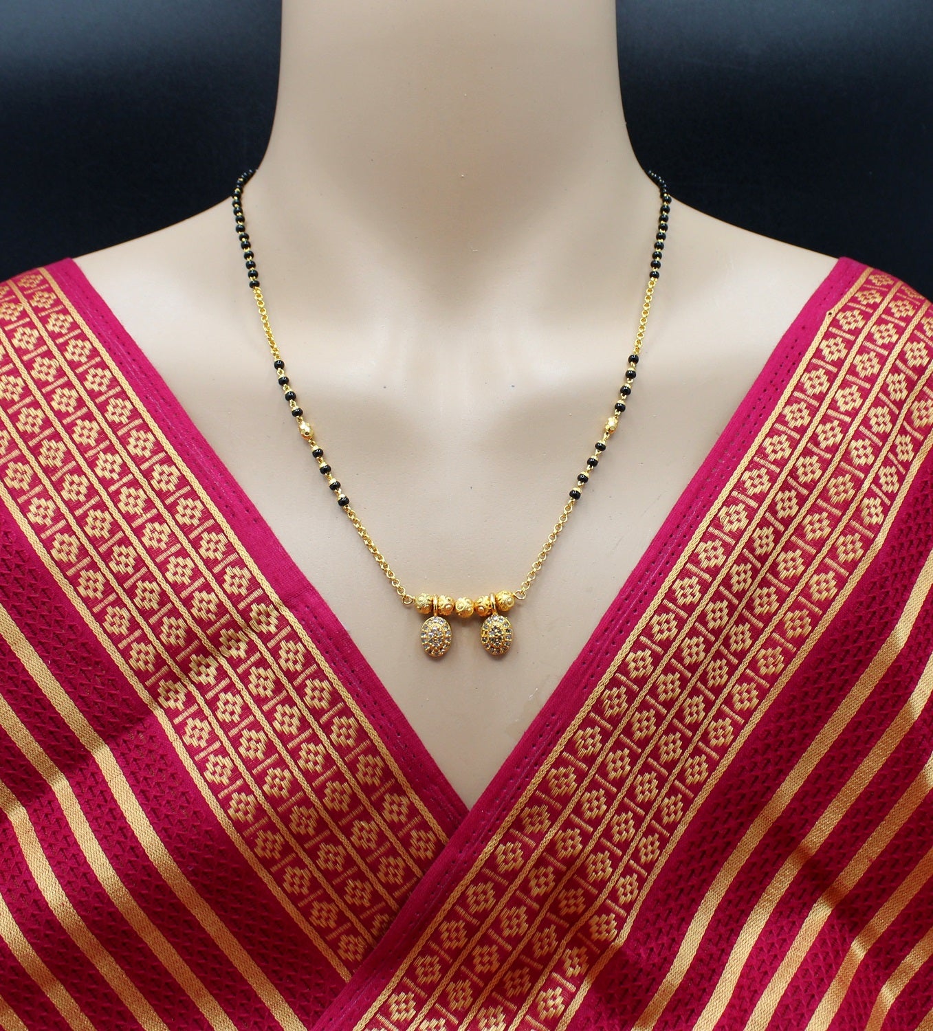Royal Gold-Plated Double Drop Mangalsutra – Everyday Elegance with Traditional Touch 💛