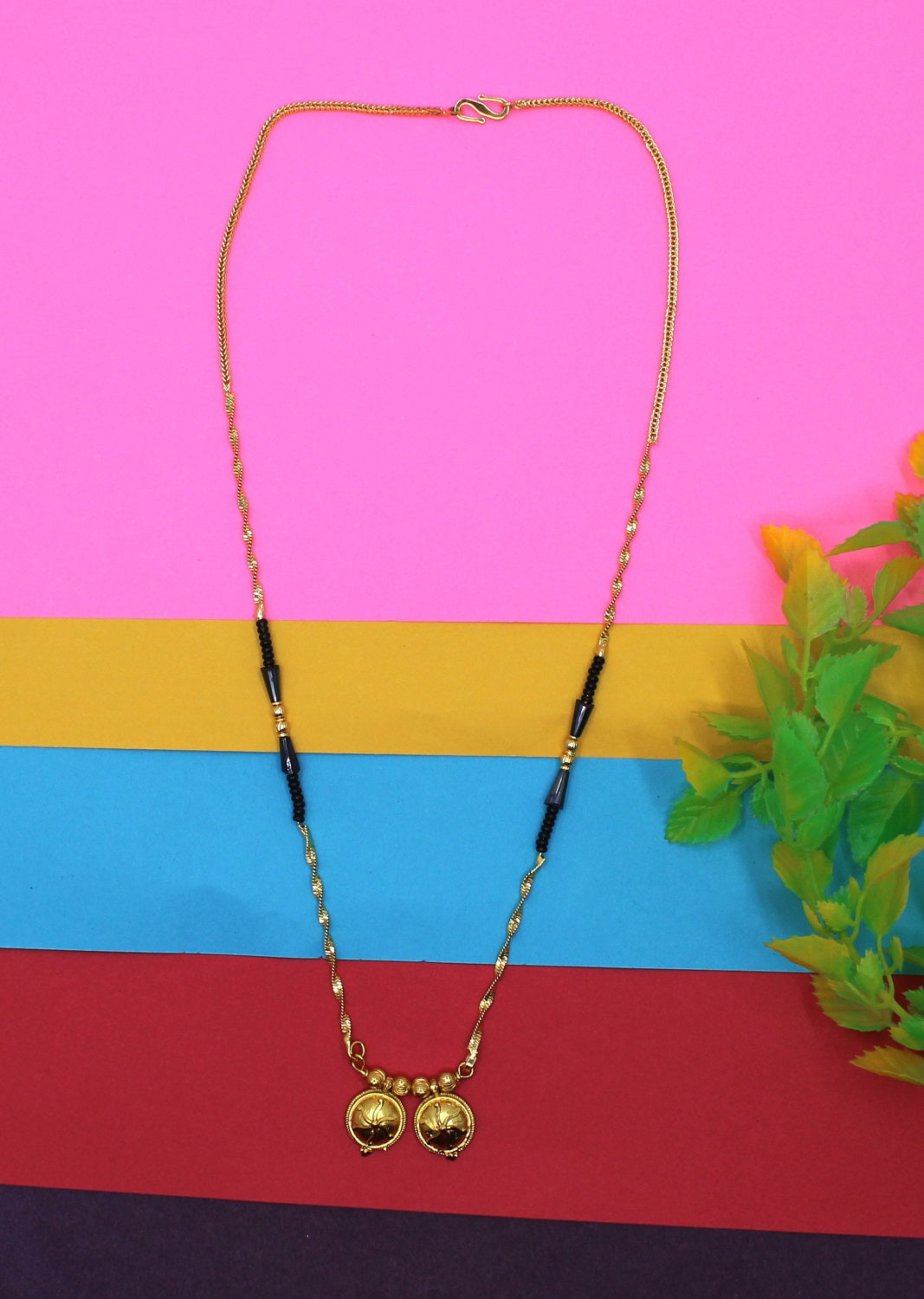 Divine Lotus Coin Mangalsutra – Traditional Gold-Plated Elegance for Every Occasion 💛