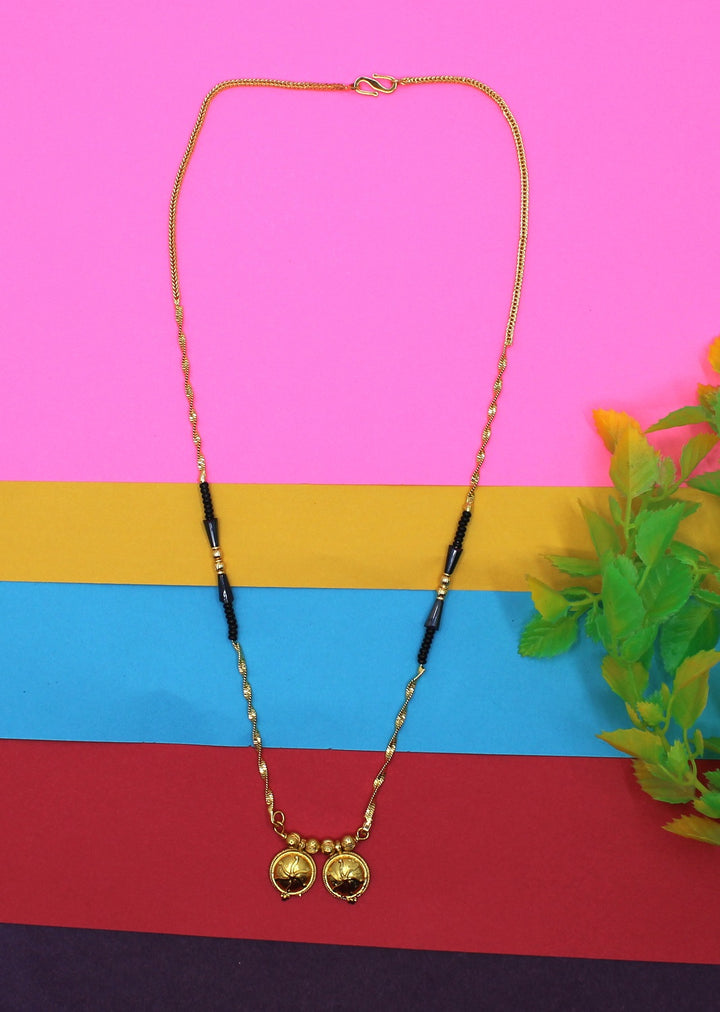 Divine Lotus Coin Mangalsutra – Traditional Gold-Plated Elegance for Every Occasion 💛