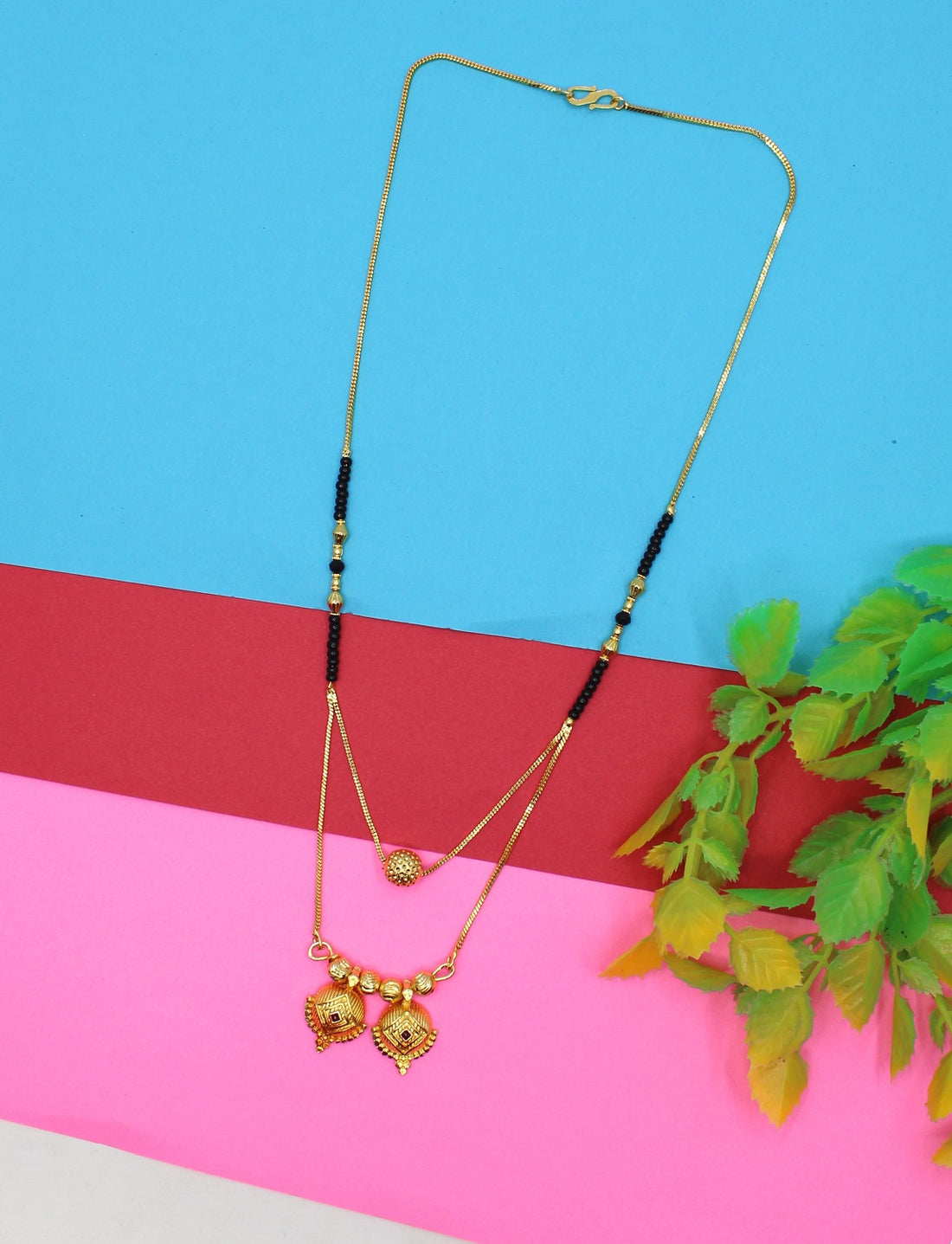 Royal Double Layer Gold-Plated Mangalsutra – Traditional Heart Dome Design 💛