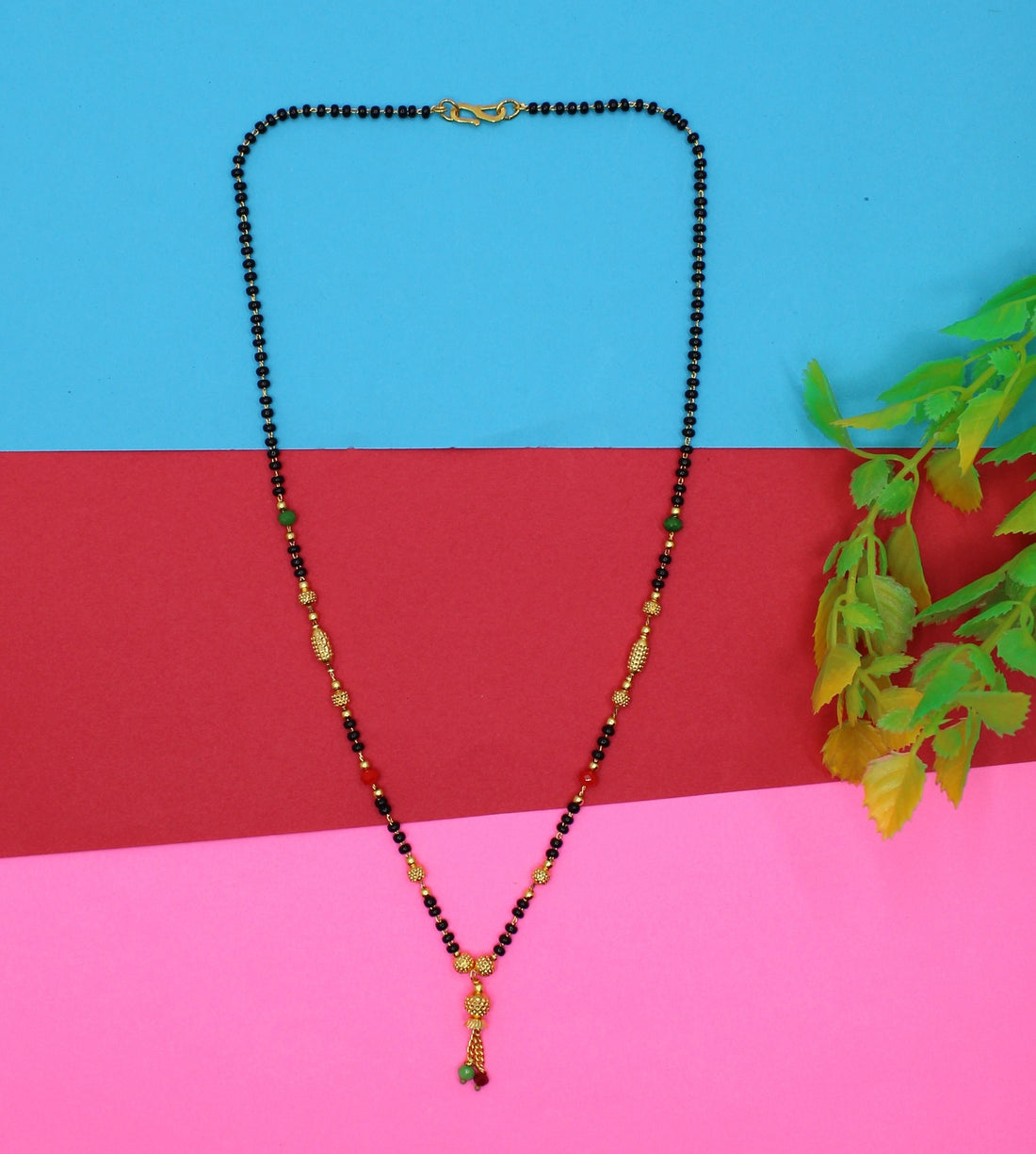 Traditional Multicolor Beaded Gold Plated Mangalsutra – Elegant Daily Wear Design for Women 💛