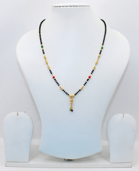 Traditional Multicolor Beaded Gold Plated Mangalsutra – Elegant Daily Wear Design for Women 💛