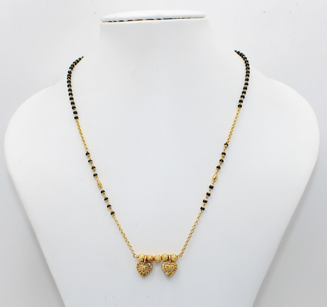 Elegant Double Heart Gold-Plated Mangalsutra – Symbol of Love & Tradition 💛