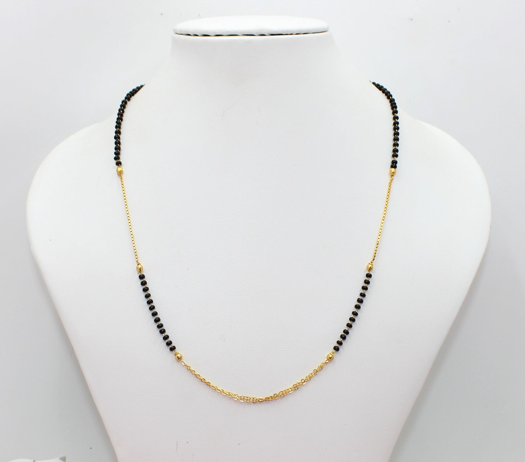 Simple Daily Wear Gold Plated Mangalsutra – Elegant Black Bead Chain for Modern Women 💛