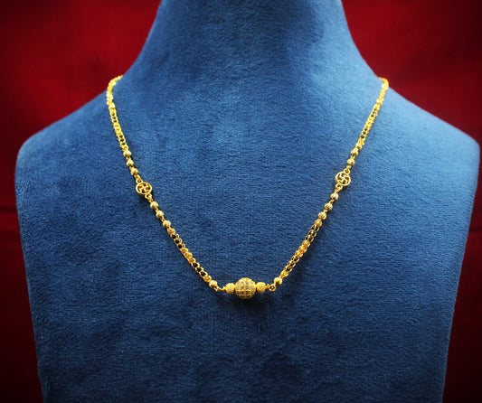 Elegant Daily Wear Gold-Plated Mangalsutra – Minimal Black Bead Necklace for Modern Women