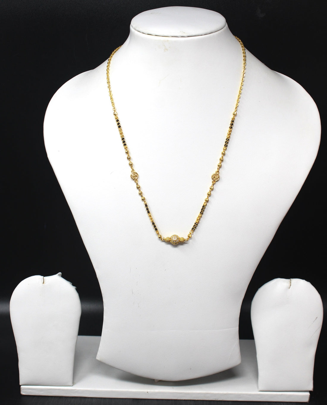 Elegant Daily Wear Gold-Plated Mangalsutra – Minimal Black Bead Necklace for Modern Women