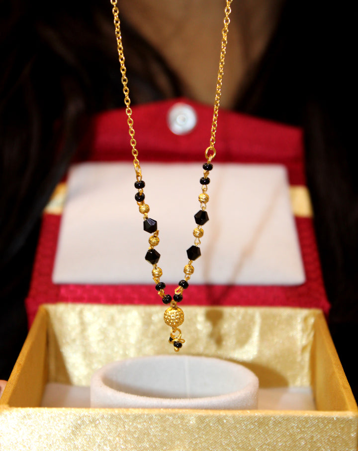 Elegant Daily Wear Black Bead Gold-Plated Mangalsutra – Minimal Charm, Timeless Love 💛