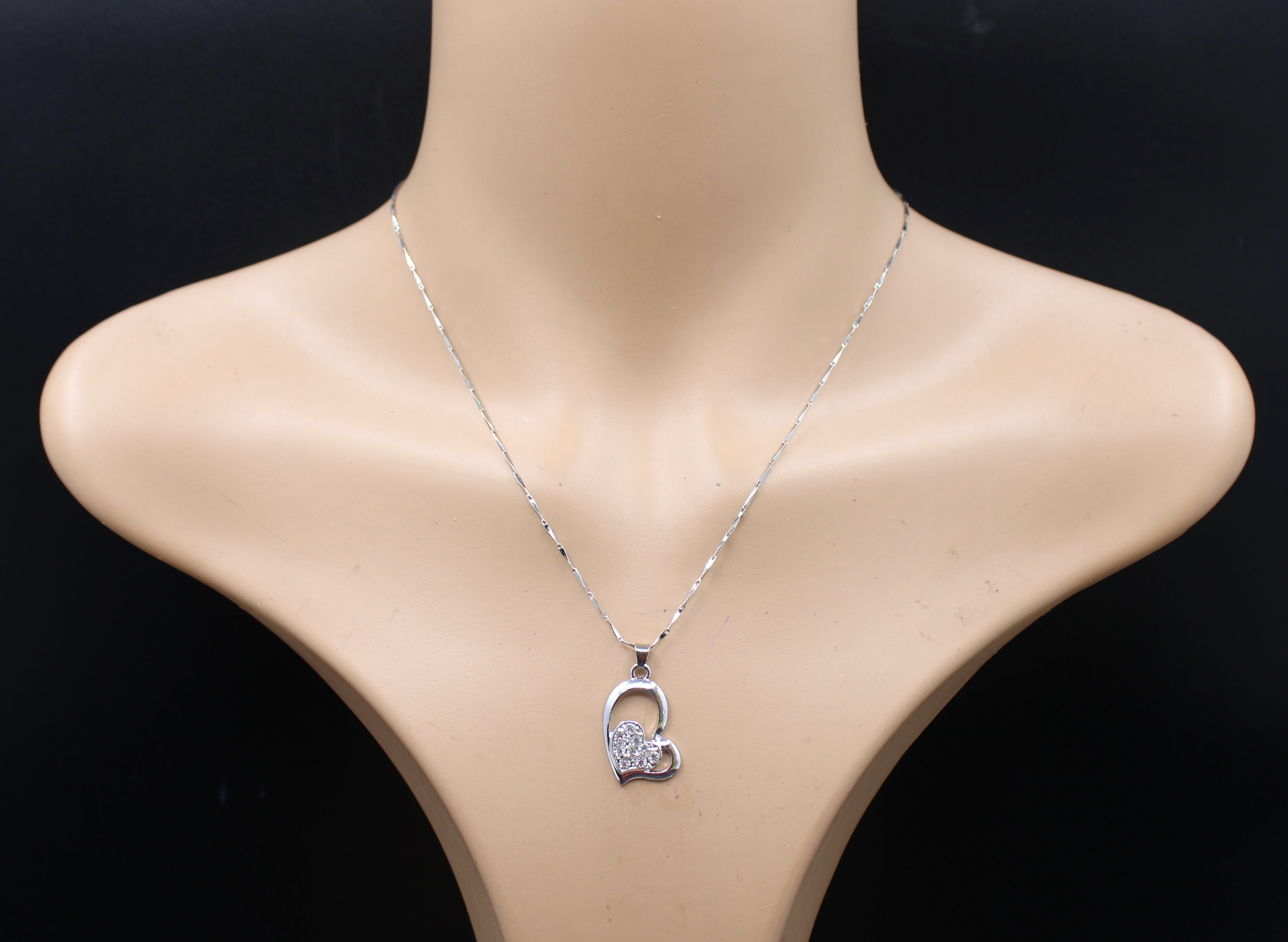 soni jewellery American Diamond chain pendant with earring