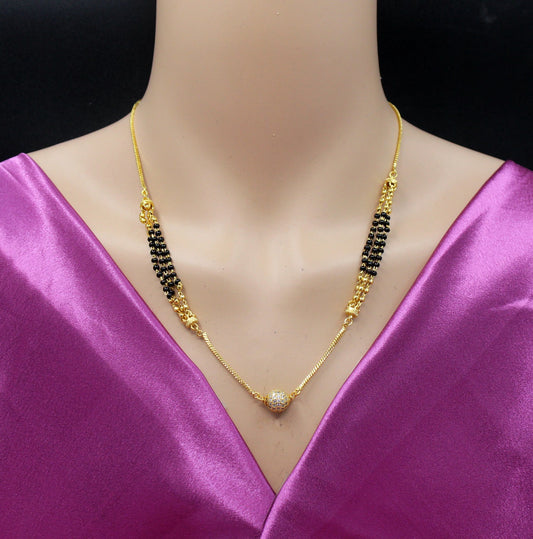 Soni Jewellery Feminine Beautiful Gold Plated Mangalsutra For Women