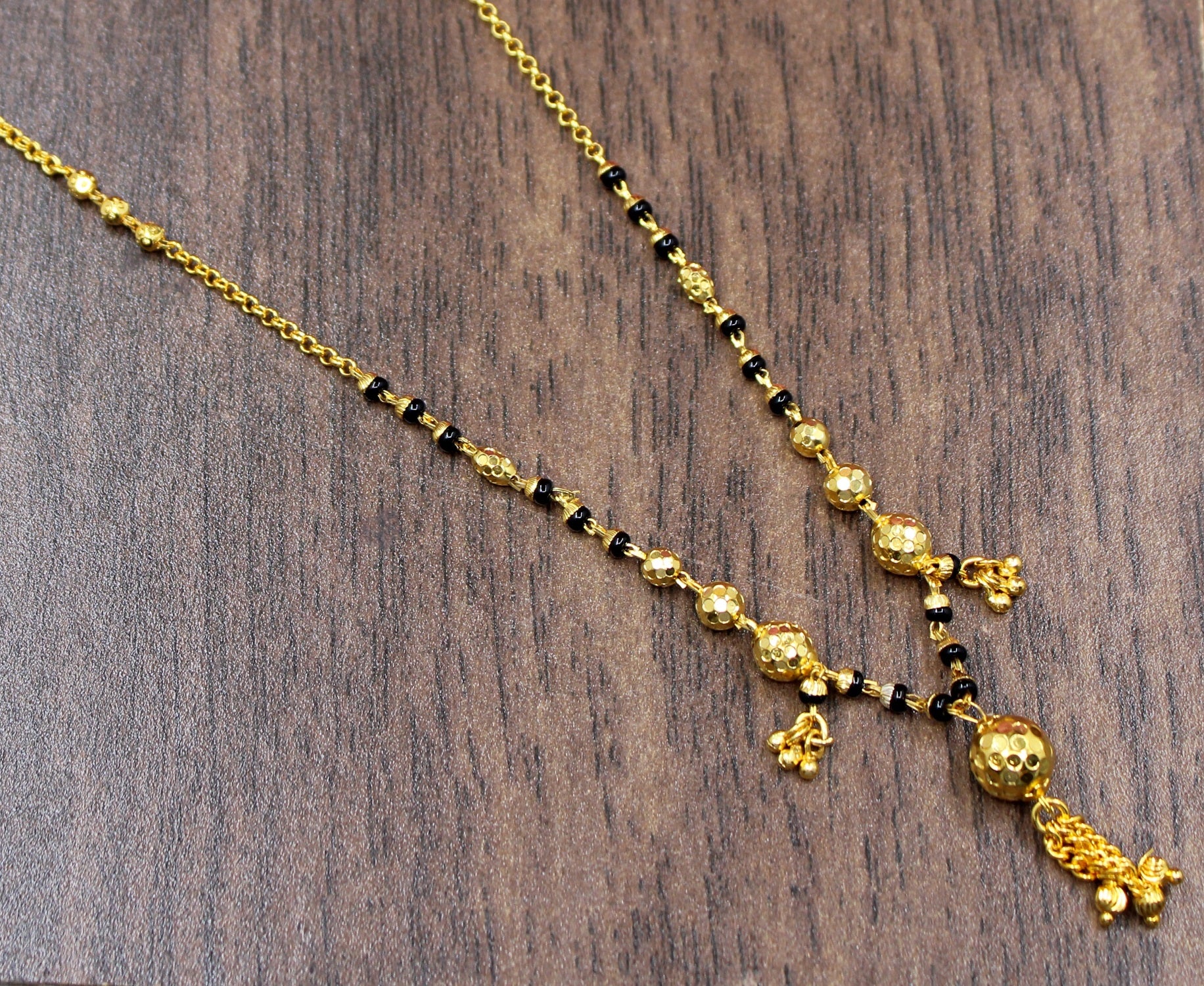 Traditional Gold-Plated Mangalsutra with Hanging Charms – Perfect Blend of Elegance & Devotion