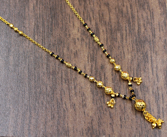 Traditional Gold-Plated Mangalsutra with Hanging Charms – Perfect Blend of Elegance & Devotion
