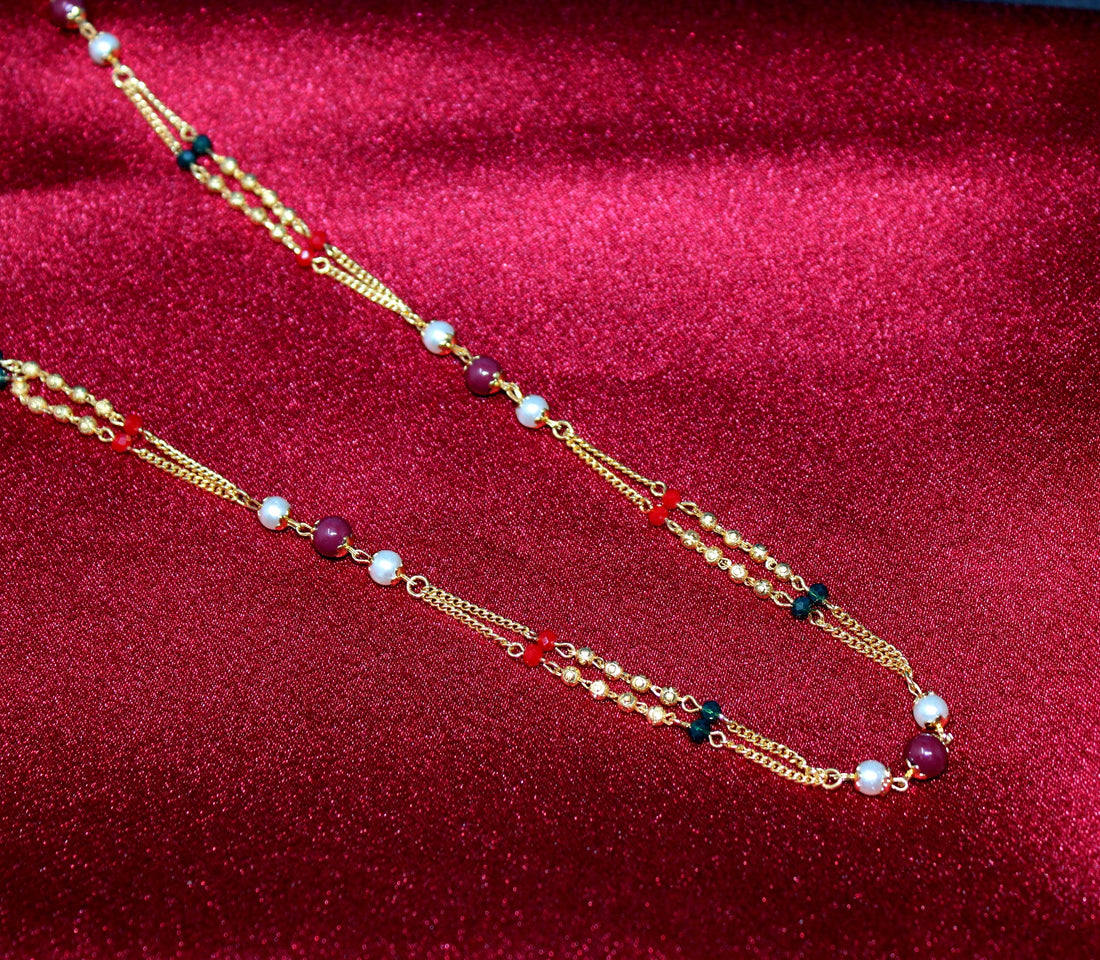 Layered Maharani Gold-Toned Necklace Set for Women – Festive & Bridal Wear