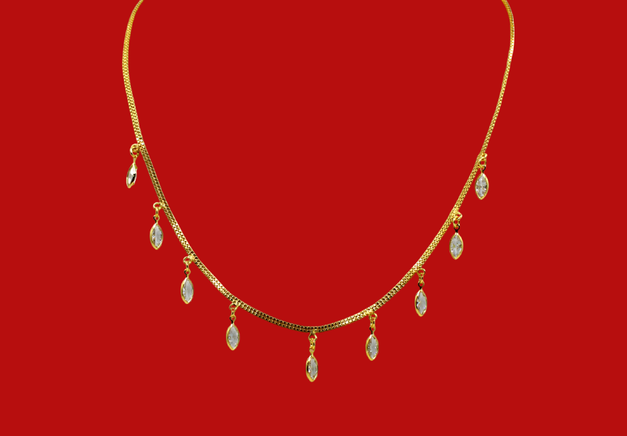 Soni Jewellery Elegant White Stone Necklace for Women and Girls