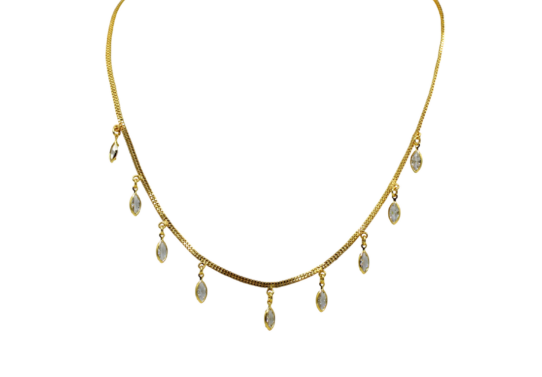 Soni Jewellery Elegant White Stone Necklace for Women and Girls