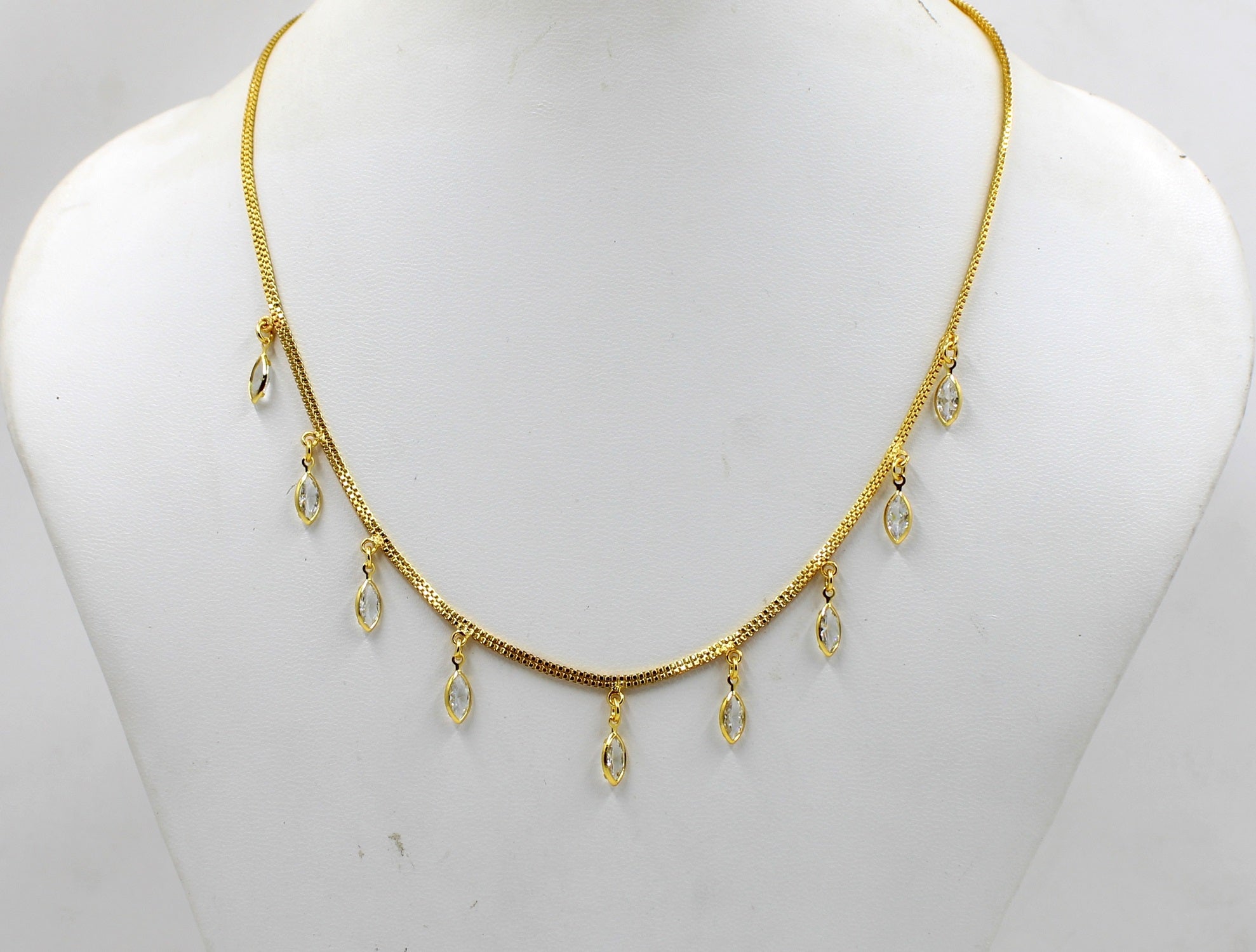 Soni Jewellery Elegant White Stone Necklace for Women and Girls