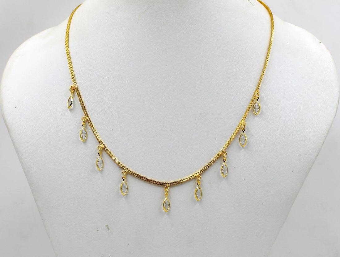 Soni Jewellery Elegant White Stone Necklace for Women and Girls