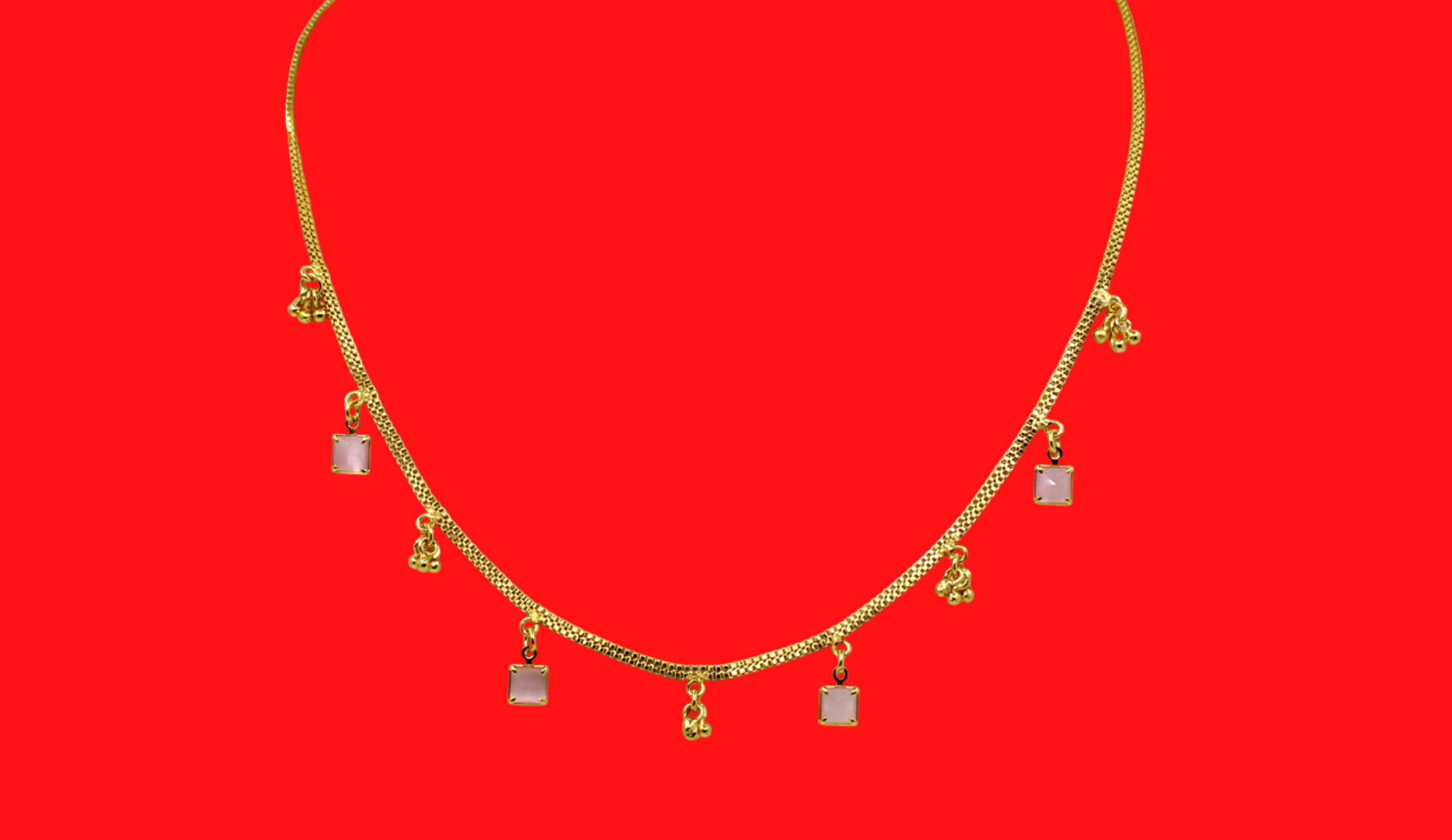White & Pink Stone Necklace for Women – Ethnic Party Wear | ₹309 Only | Skin-Friendly Design